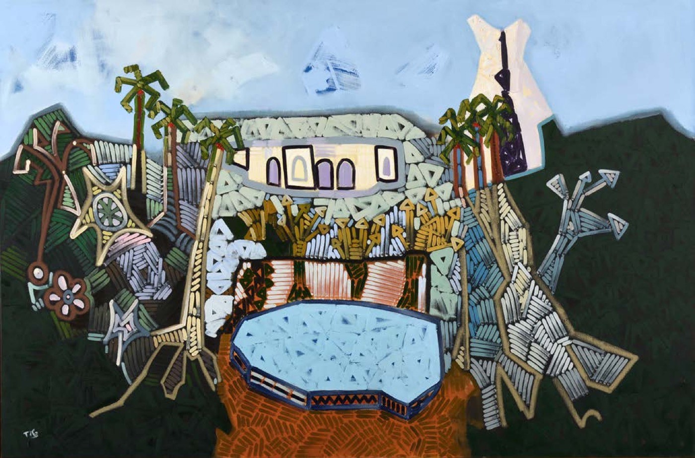 Alger tu pleures, Alger tu ris, tu es Algérie, huile sur toile, 2025
