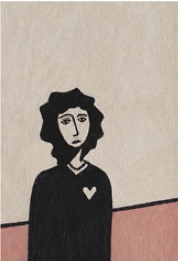 Sans titre, personnage, huile sur papier