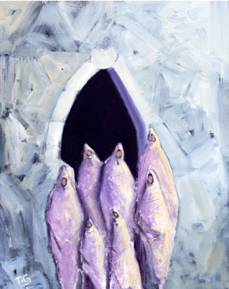Les femmes au hayek, huile sur toile