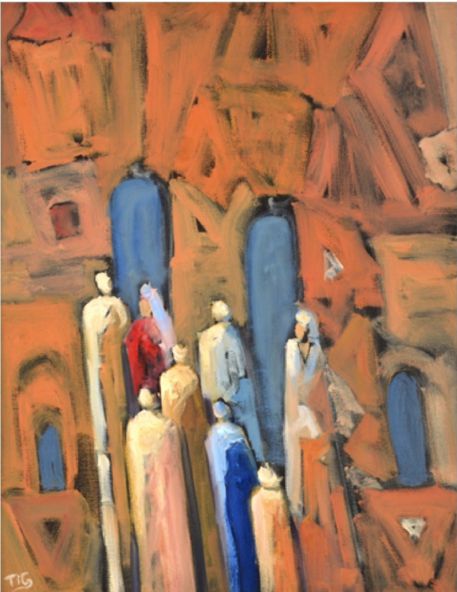 Les spirituelles, huile sur toile